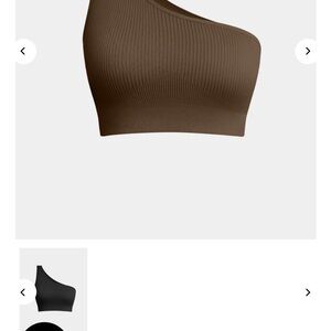 Elegant Brown One-Shoulder Crop Top